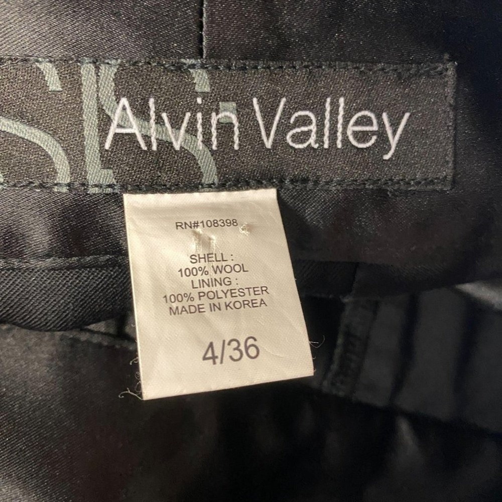 Alvin Valley‎ Womens Jumpsuite  Black 100% Wool Wide Leg Button Front Size 4/36 - Picture 8 of 11